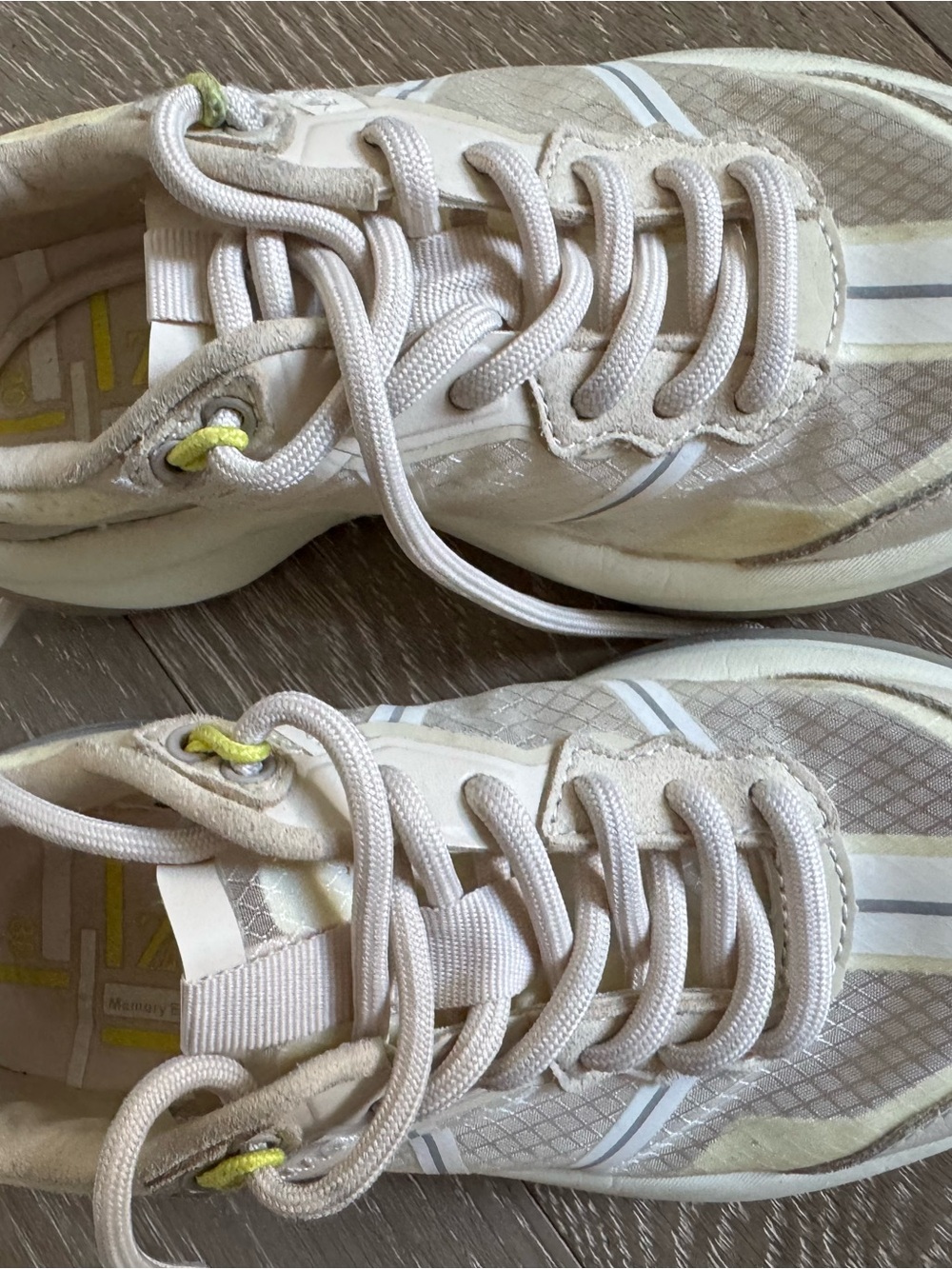Zara Kids Cream Sneakers with Yellow Accent